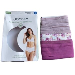 Jockey Womens XL Panty Size 8 Organic Cotton Modern Brief panty Underwear 3 Pair
